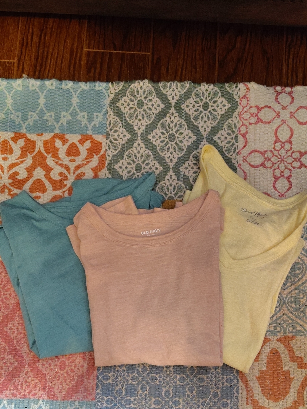 Pastel Tees (Lot Of 3) Universal Thread Old Navy Time and True Yellow Peach Blue